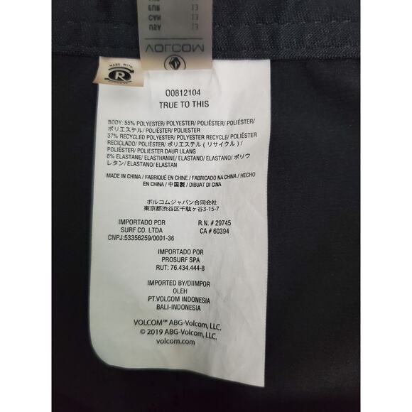 Volcom Simply Solid Youth size 13 Tie-Waist Board Shorts Black surf gear - Picture 10 of 11